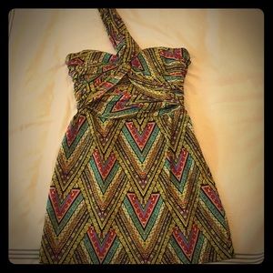 Mara Hoffman Aztec print one shoulder dress size 6